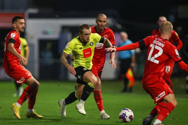 Harrogate Town midfielder Alex Pattison is in contention to return to action when the Sulphurites entertain Grimsby on Boxing Day. Pictures: Matt Kirkham