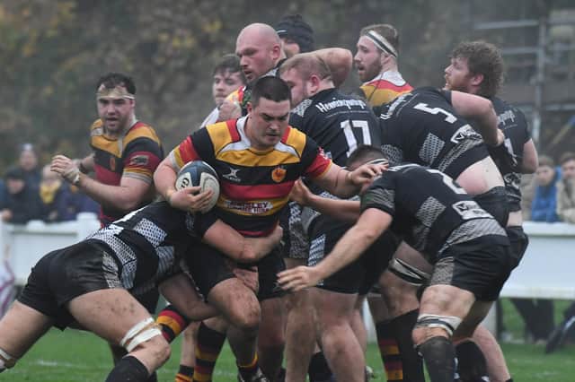 Harrogate RUFC's Jacob Percival was a try-scorer during Saturday's 16-10 home defeat to Otley. Picture Gerard Binks
