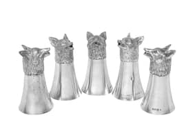 A Set of Five Elizabeth II Silver Stirrup Cups by Richard Comyns, London, 1970 – Estimate: £1,500-2,500