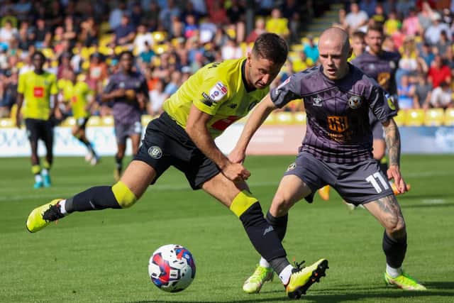 Josh Falkingham made his long-awaited comeback from six months out injured during Harrogate Town's 4-0 home defeat to Newport County on August 27.