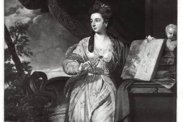 A section of a portrait of Lady Mary Broughton, by Sir Joshua Reynolds