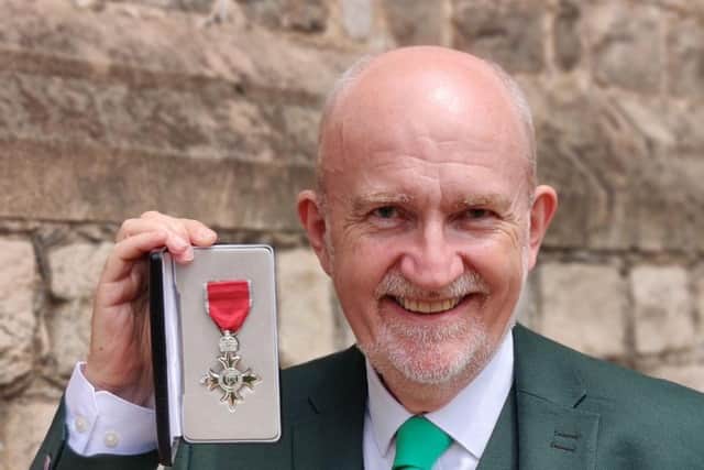 Former boss of Harrogate Candlelighters charity Rev Stephen Redman was presented with an MBE by The Prince of Wales at Windsor Castle. (Picture contributed)