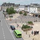 The proposed new south facing cycle lane in Harrogate's Station Parade under the revised £11m Harrogate Station Gateway plans. (Picture North Yorkshire Council)