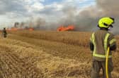 Firefighters from North Yorkshire Fire and Rescue Service joined forces with farmers to tackle two spreading field fires in Ripon and Melmerby