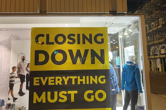 Trespass first opened its doors in Harrogate in 2018 but now has “Closing Down Sale – Everything Must Go” signs on its window.
