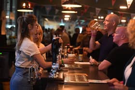 The busy tap room at Roosters Suds with Buds Beer Festival in Harrogate on July 1, 2023. (Picture Gerard Binks)