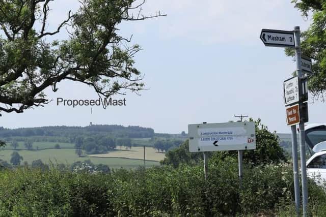 An image of where the proposed mast would be