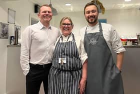 Harrogate College Hospitality team staff members - (from left to right) Jason Parry, Rosie South and David Gaunt