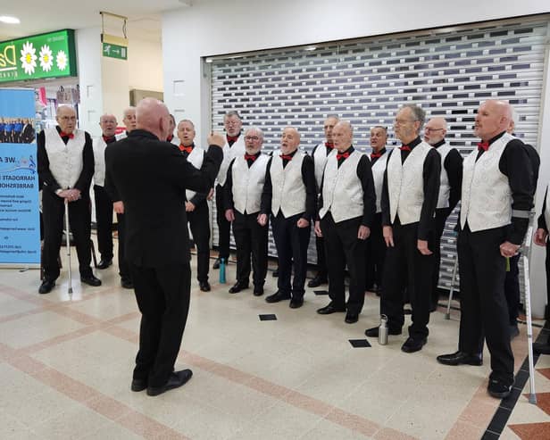 Harrogate Harmony Barbershop Chorus performing in Victoria Shopping Centre. (Picture contributed)