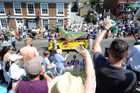 Flashback to Knaresborough Bed Race 2023 - The parade of bed race teams makes its way down the High Street in Knaresborough. (Picture taken by Yorkshire Post Photographer Simon Hulme)