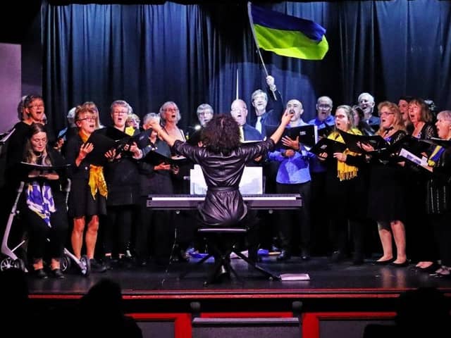 Harrogate Theatre Choir raised the roof and  more than £1,000 with its aptly named event We Sing, You Give – a benefit concert for the people of Ukraine