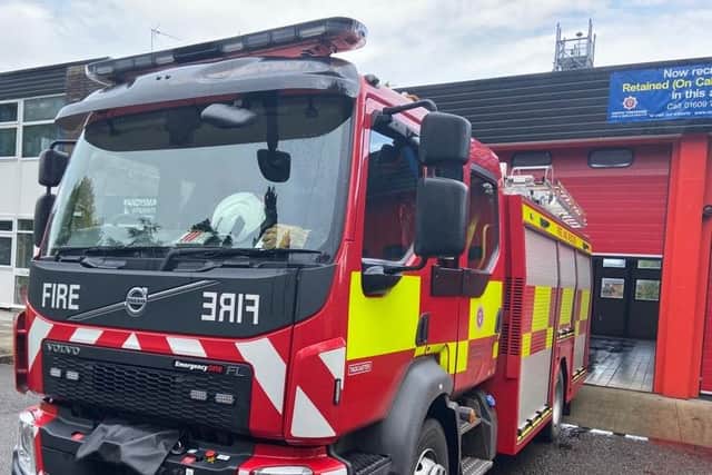 Fire crews from Bedale, Colburn and Ripon responded to multiple reports of a Mini Cooper vehicle alight on the hard shoulder of the motorway. (Picture contributed)