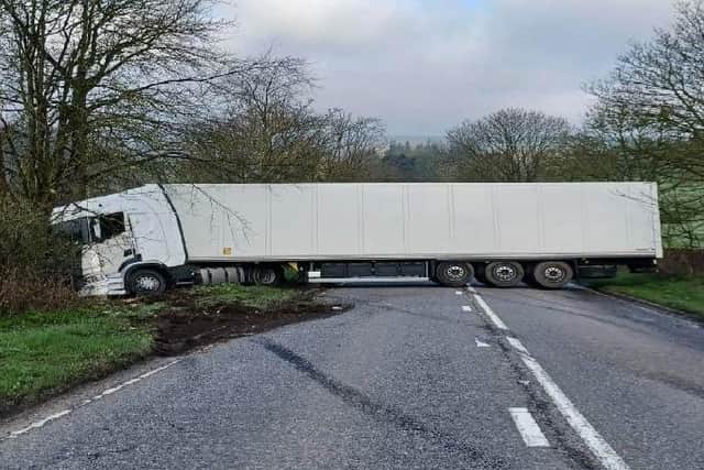 A lorry driver has been banned from driving following an incident on a major Harrogate district road