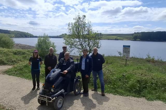 Successful joint project - Evelyn Southwell from Yorkshire Water; David Shaftoe, Chief Officer at Open Country; Open Country Activity Officer Tom Marsh; Open Country Trustee David Titchmarsh; Iain Mann, Manager at Nidderdale National Landscape and Alastair Harvey from Yorkshire Water. (Picture contributed)