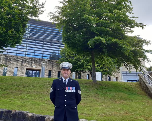 On his final day at Harrogate Police Station before retiring, Harrogate’s police officer Sgt Paul Cording talked about how the force has changed in the last 30 years. (Picture Graham Chalmers)