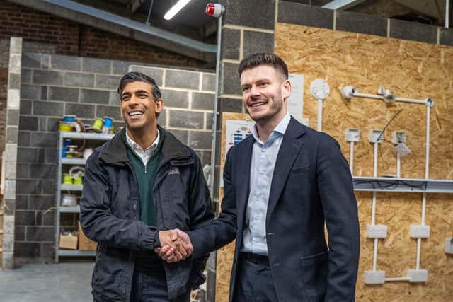 York & North Yorkshire Mayoral candidate Keane Duncan with Prime Minister Rishi Sunak. Mr Duncan has announced plans to build ‘Half-Price Homes’ to help more first-time buyers get on the housing ladder. (Picture contributed)