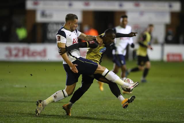 Marine AFC in FA Cup third-round action against Premier League Tottenham Hotspur back in 2021. Picture: Martin Rickett-Pool/Getty Images