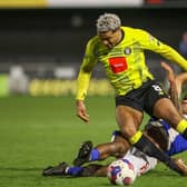 Dior Angus was introduced as a 73rd-minute substitute during Harrogate Town's 3-1 home defeat to Colchester United. Pictures: Matt Kirkham