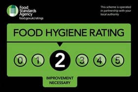 A dessert restaurant in Harrogate has been given a two out of five food hygiene rating by the Food Standards Agency
