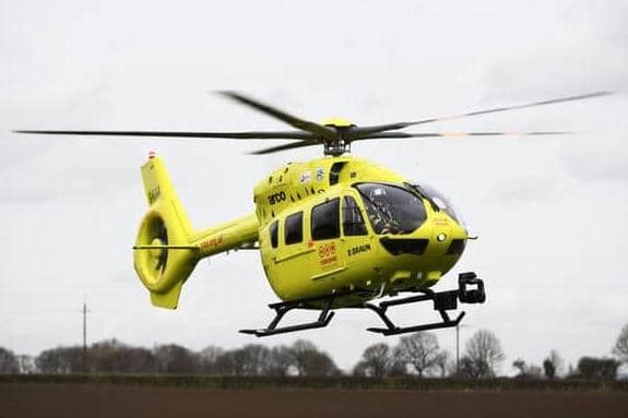 A motorcyclist was airlifted to hospital following a collision with a car on the A6108 in North Stainley
