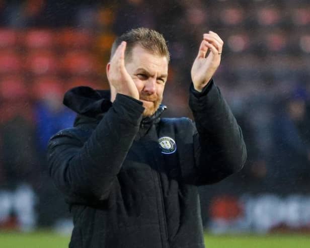 Harrogate Town manager Simon Weaver ended up disappointed to come away with just a point from his side's previous visit to Rochdale. Pictures: Matt Kirkham