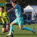 Levi Sutton had to be replaced in the first half of Harrogate Town's 1-0 home win over Carlisle United because of a hamstring issue. Pictures: Matt Kirkham
