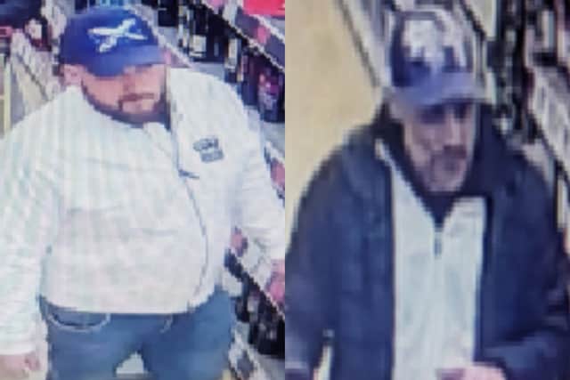 The police are searching for two men after over £500 worth of alcohol was stolen from a supermarket in Ripon