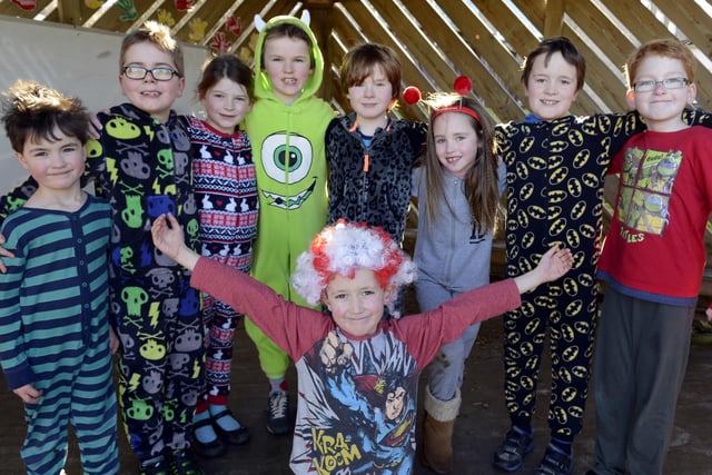 Pupils at Thropton First School dressed in Onesies when they held a joint World Book Day and Comic Relief fundraising day in 2015.