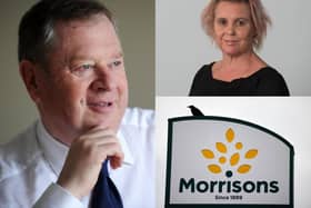 The Yorkshire Rich List 2023. Pictured (from left to right, clockwise) is Lord Kirkham, photographed for The Yorkshire Post by Simon Hulme, Debbie Bestwick MBE, CEO of Team17, and a stock image of Bradford-based Morrisons.