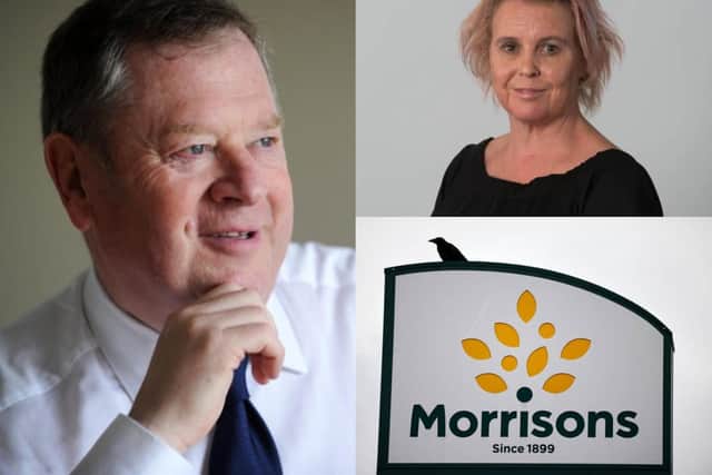 The Yorkshire Rich List 2023. Pictured (from left to right, clockwise) is Lord Kirkham, photographed for The Yorkshire Post by Simon Hulme, Debbie Bestwick MBE, CEO of Team17, and a stock image of Bradford-based Morrisons.