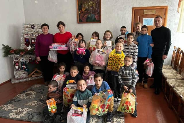 Ukrainian children were overwhelmed with joy when they received toys for Christmas.