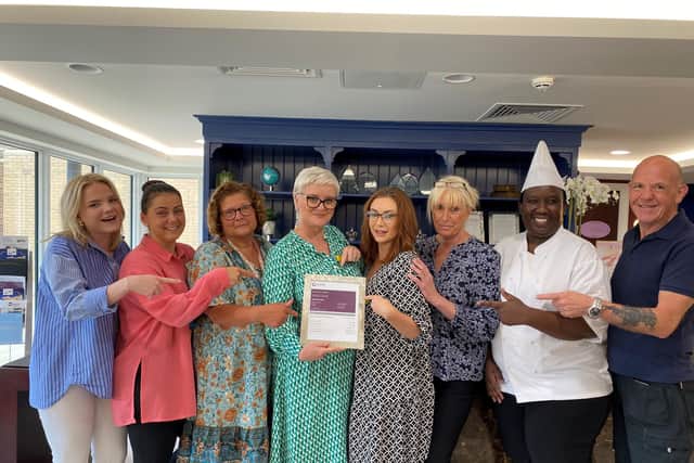 Staff celebrate at Vida Court, the third and latest care home of Harrogate-based specialist dementia care provider Vida Healthcare, has been rated as Outstanding by the Care Quality Commission (CQC). (Picture Vida Healthcare)