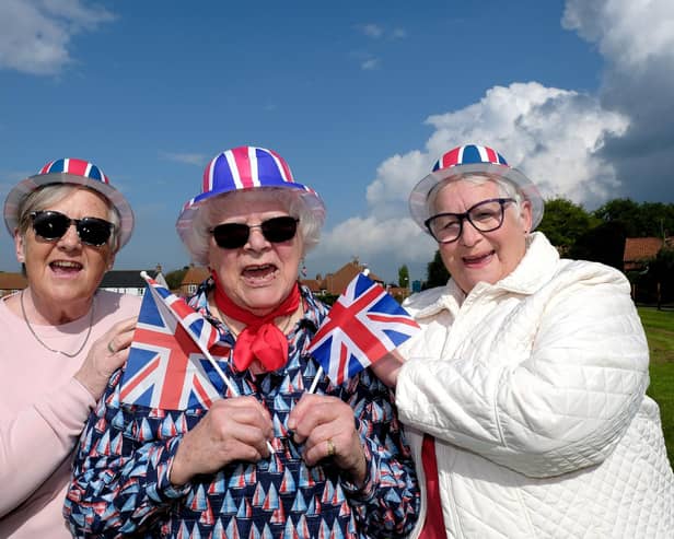 People out celebrating the coronation