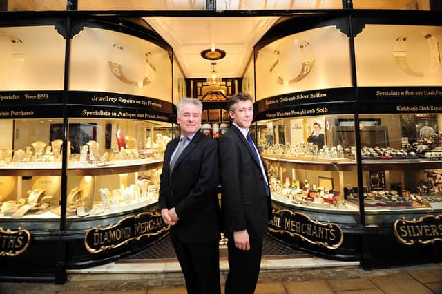 Harrogate Heritage Open Days - Enjoy a free exhibition and look behind-the-scenes at Ogden fine jewellers of Harrogate. Pictured are Robert Ogden (right) with his brother Ben outside the shop. (Picture by Simon Hulme/National World)