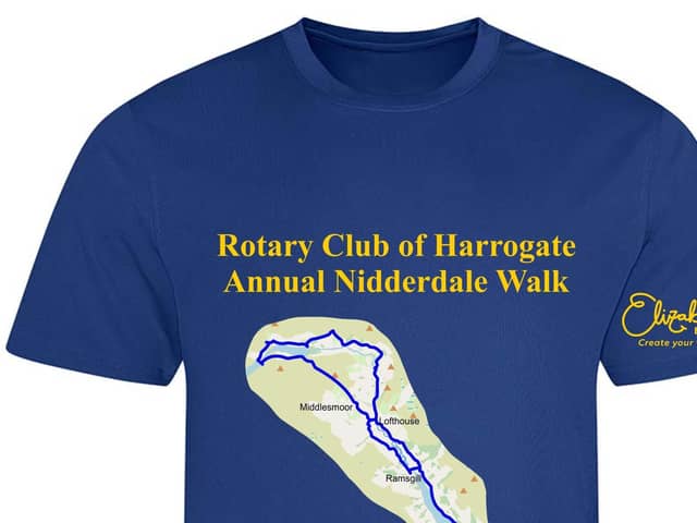 Special T-shirt for a special event - This year's Nidderdale Walk, organised by the Rotary Club of Harrogate, is the 30th year. (Picture contributed)