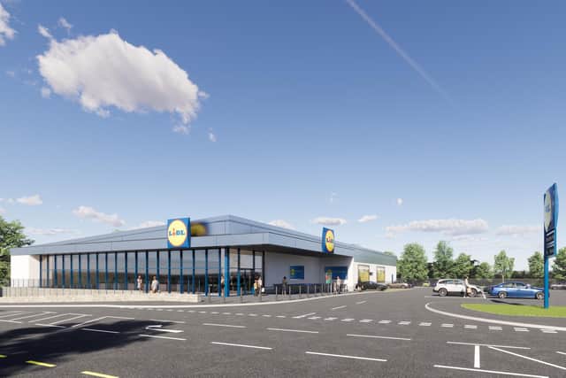 A CGI of the new Lidl supermarket which will open on Knaresborough Road in Harrogate on Thursday, October 13