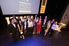 Winners on stage at last year's Harrogate Hospitality and Tourism Awards