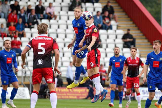 Luke Armstrong has played more games and won more headers so far this season than anyone else at Harrogate Town. Picture: Matt Kirkham