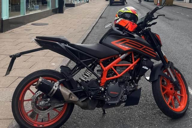The 22-reg motorcycle was taken from a Harrogate street and found abandoned just hours later