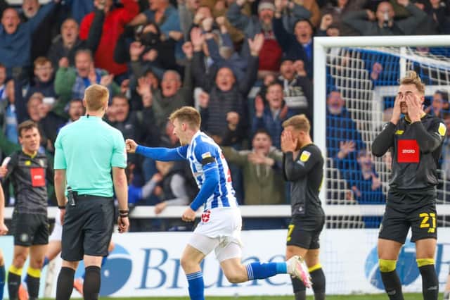 Hartlepool United fought back from two goals down to beat Harrogate Town 3-2 during last season's League Two clash between the sides at Victoria Park. Matty Daly - now a Sulphurites player - netted the winning goal. Pictures: Matt Kirkham