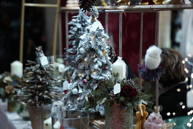 Pictured: Fiona Hogg - A stall at Ripon Cathedral selling unique Christmas decorations.