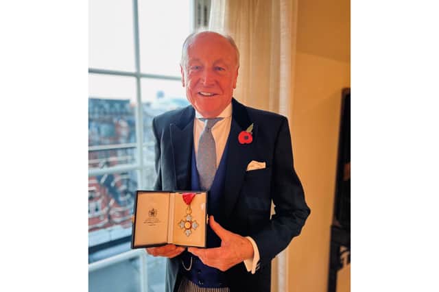 David Kerfoot CBE with his insignia presented at Buckingham Palace