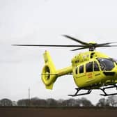 A man has been taken to hospital by air ambulance after the floor of his home collapsed in Harrogate