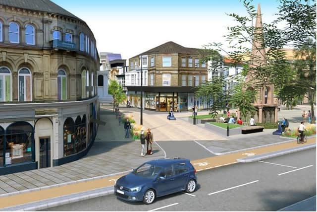 A visualisation of how James Street and Station Parade in Harrogate could be transformed by the Gateway project.