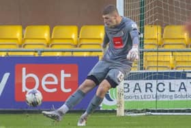 Harrogate Town goalkeeper Lewis Thomas made his League Two debut during Saturday's 1-0 home defeat to Crewe Alexandra. Pictures: Matt Kirkham