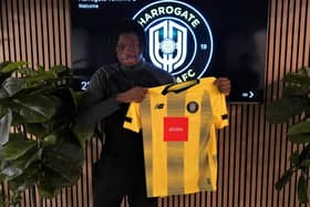 Samuel Folarin joined Harrogate Town from Championship outfit Middlesbrough late on transfer deadline day. Pictures: Harrogate Town AFC