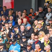 Harrogate Town supporters inside the EnviroVent Stadium during Saturday's League Two defeat to Bradford City. Picture: Matt Kirkham