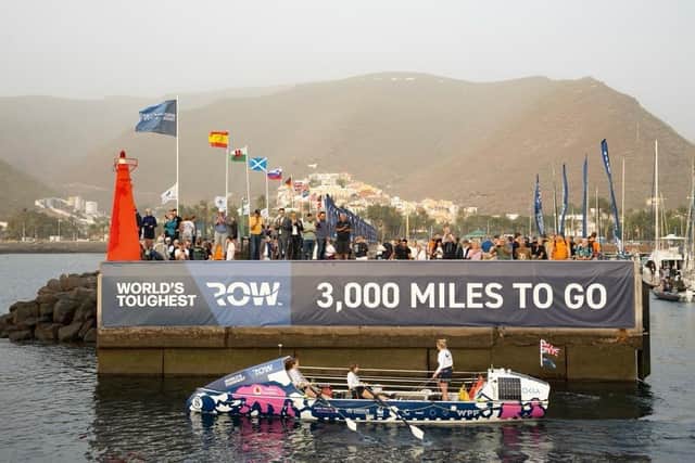 ‘The World’s Toughest Row' set off from La Gomera in the Canaries in December with a fleet of 38 other crews from around the world.