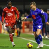 Jack Muldoon on the attack for Harrogate Town during Saturday's League Two loss at Crawley. Pictures: Matt Kirkham