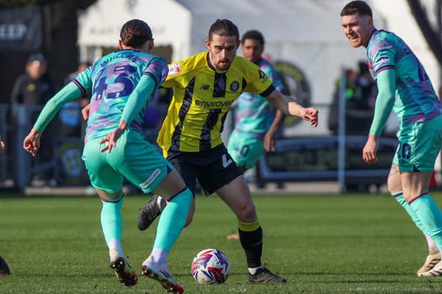 Ben Fox in action during Harrogate Town's 1-0 home victory over Carlisle United. Pictures: Matt Kirkham